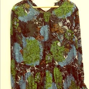 Zara velvet burnout dress/ sheer